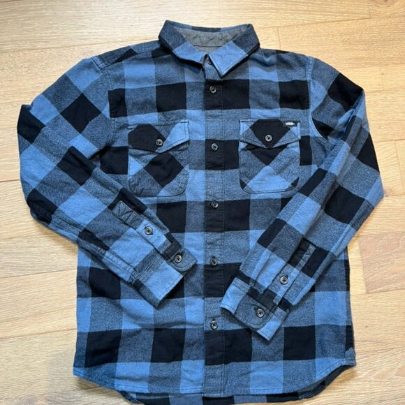 Kids Blue Plaid Button-up - Picture 1 of 2